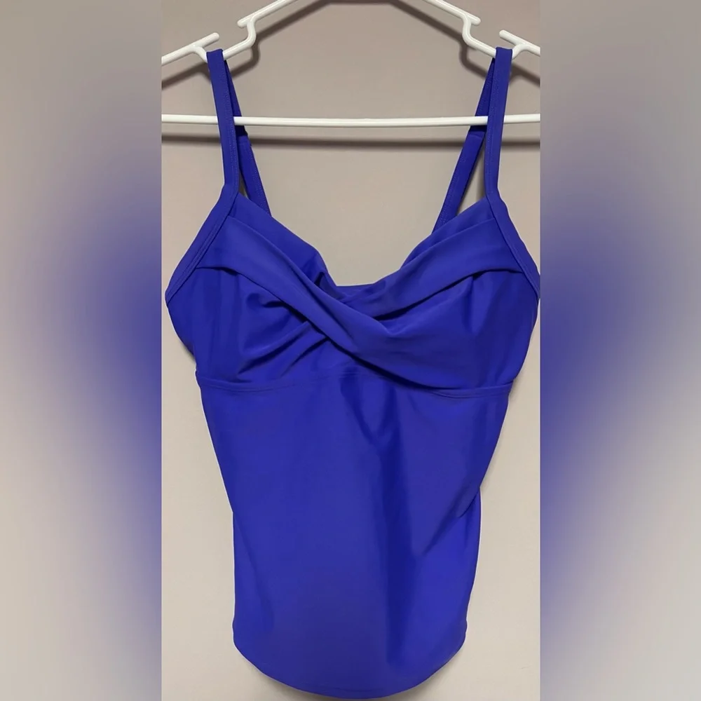 ATHLETA Twister TANKINI Top SWIM WEAR Blue 32 D/DD